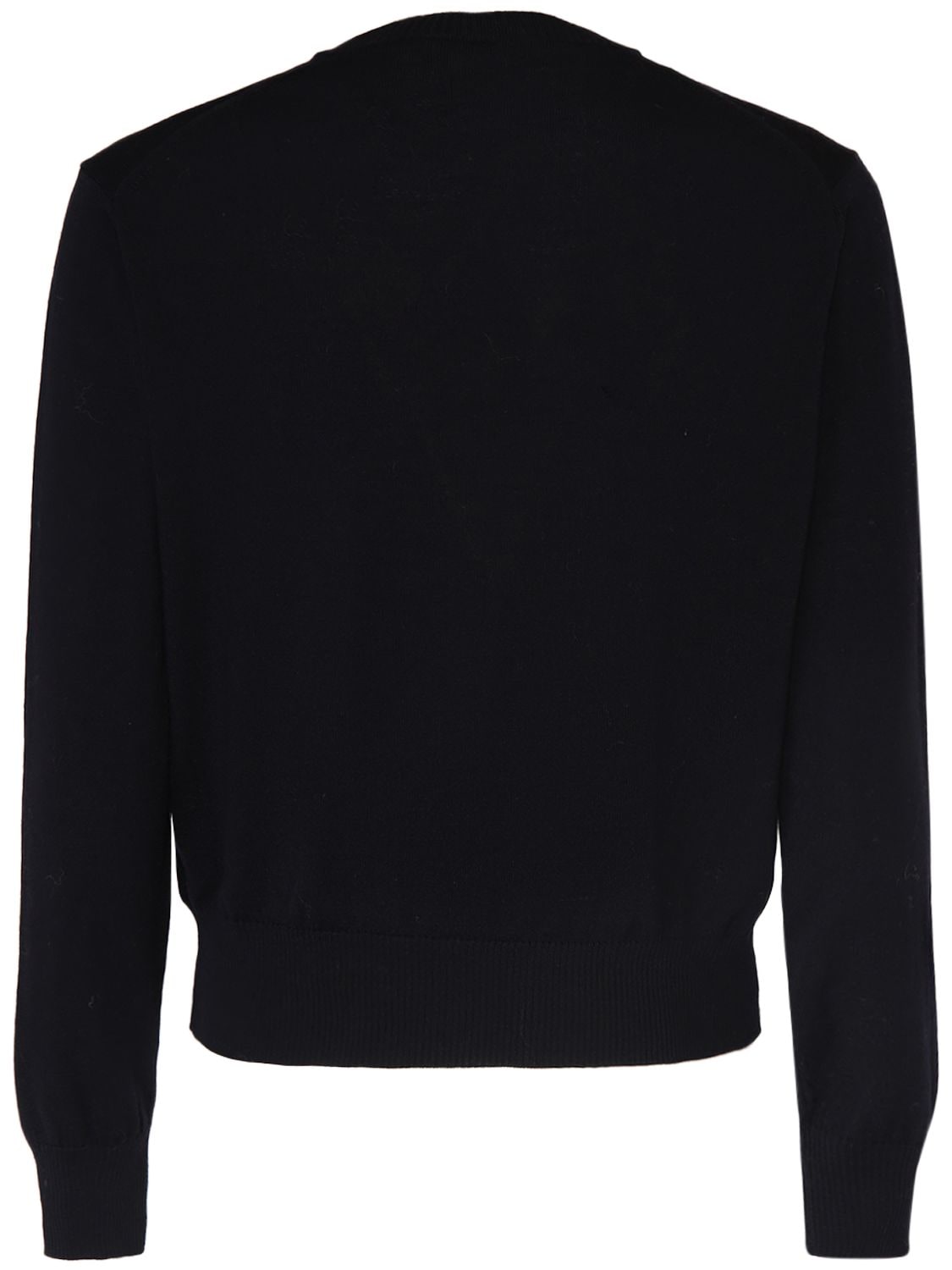 AMI ALEXANDRE MATTIUSSI LOGO WOOL CREWNECK SWEATER 