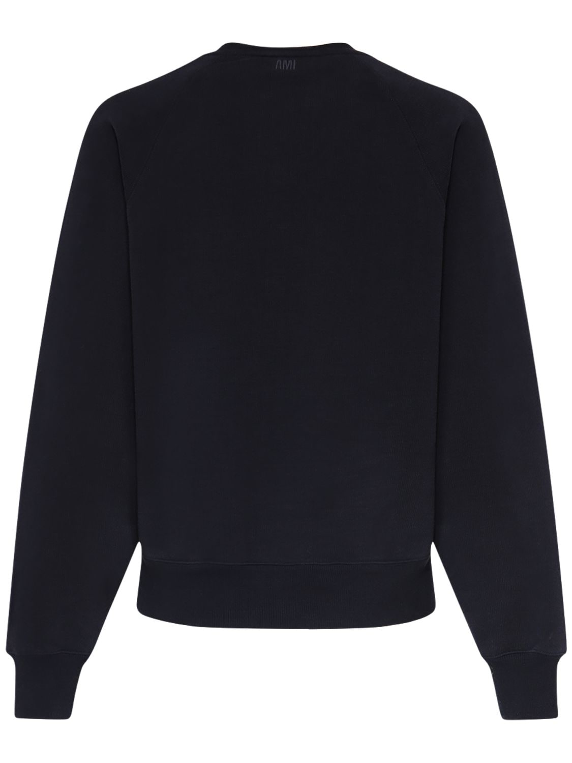 Shop Ami Alexandre Mattiussi Logo Cotton Crewneck Sweatshirt In Black