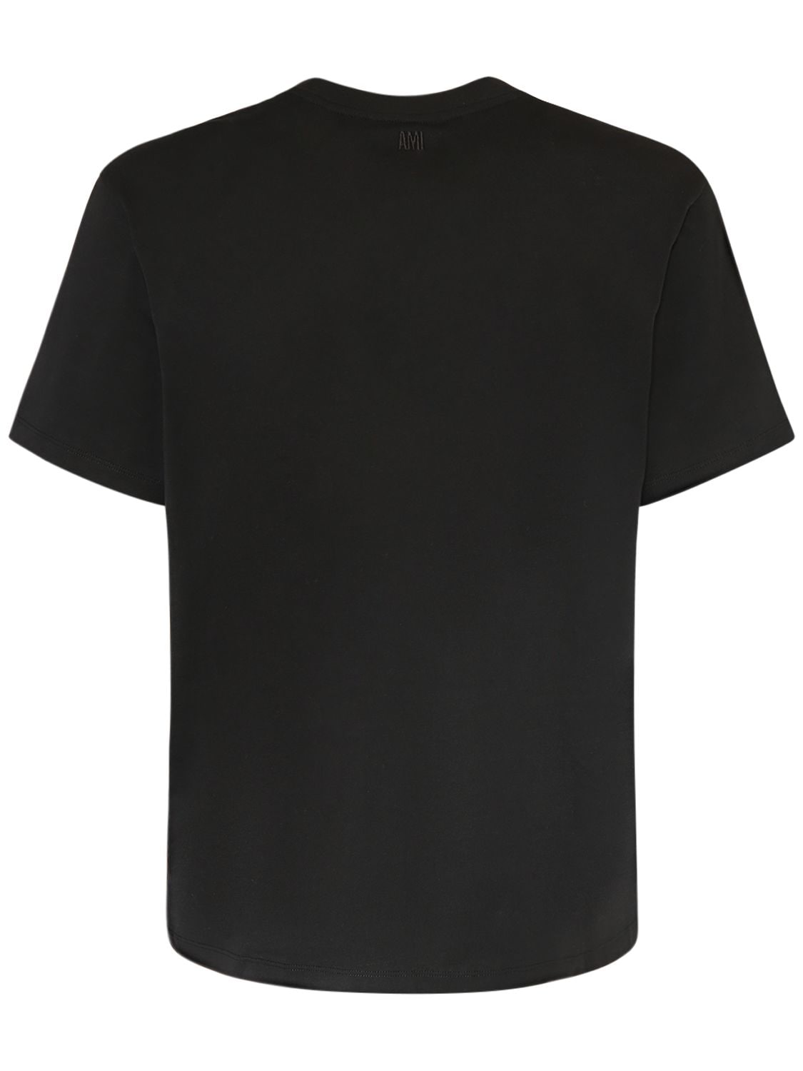 Shop Ami Alexandre Mattiussi Logo Cotton T-shirt In Black