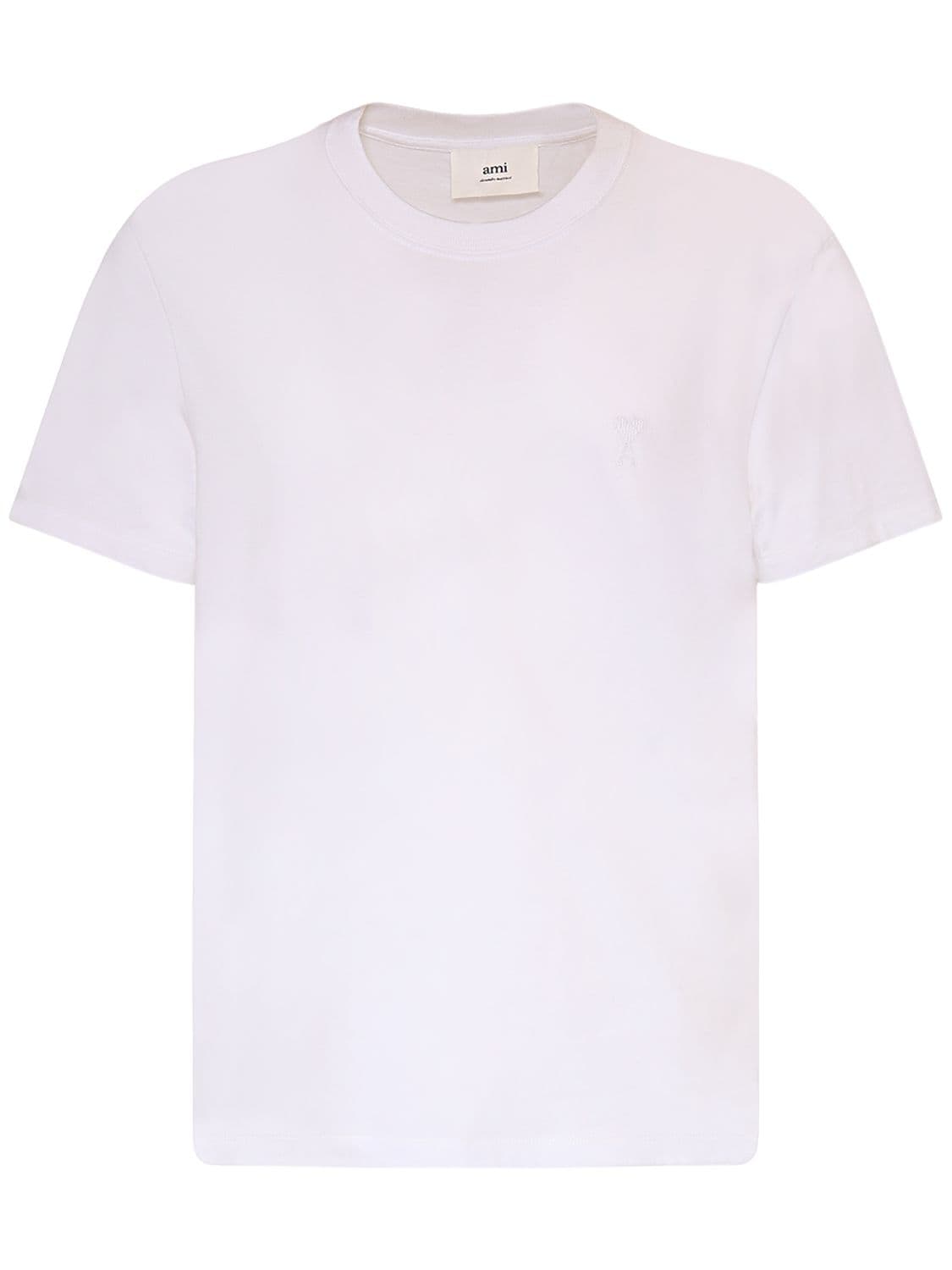 Ami Alexandre Mattiussi Logo棉质t恤 In White