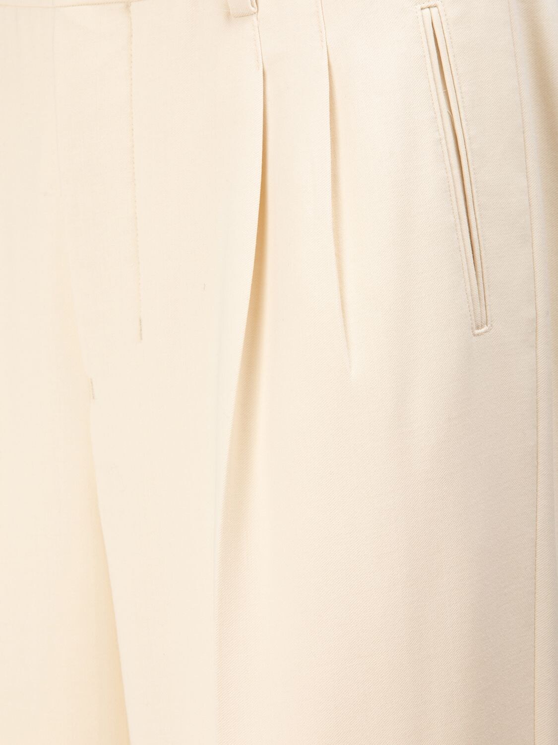 Shop Ami Alexandre Mattiussi Wool & Viscose Twill Straight Pants In Ivory