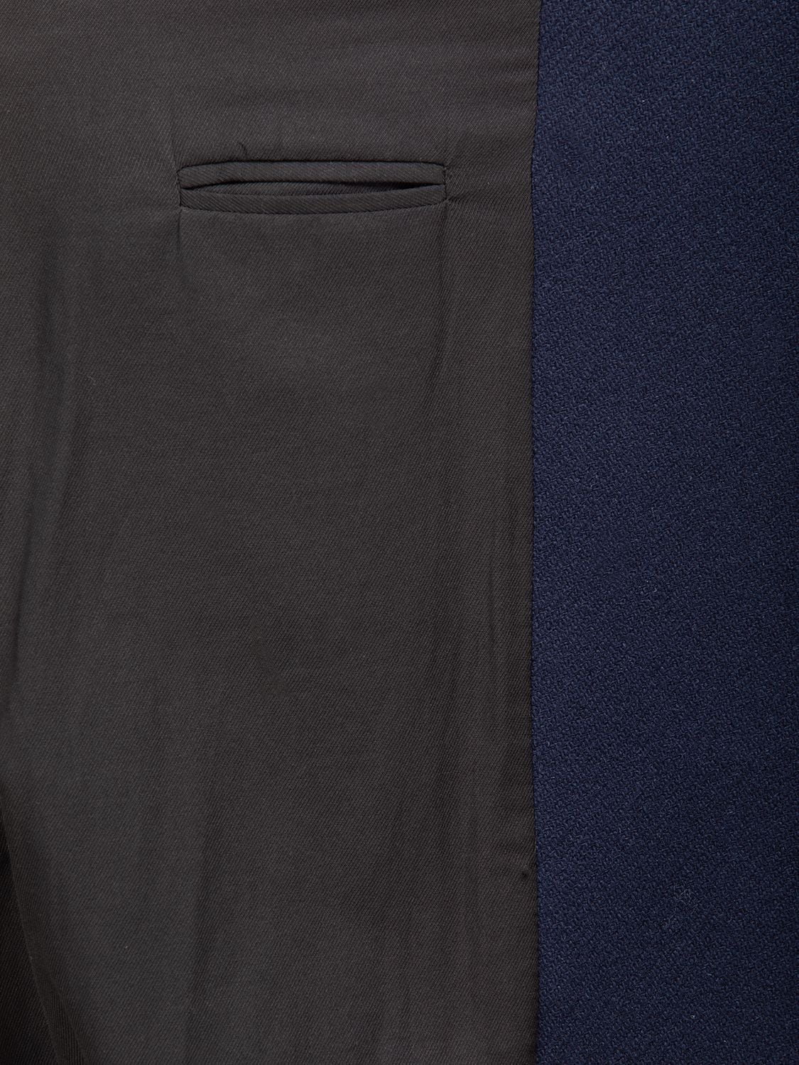 Shop Ami Alexandre Mattiussi Oversize Wool Gabardine Coat In Midnight Blue