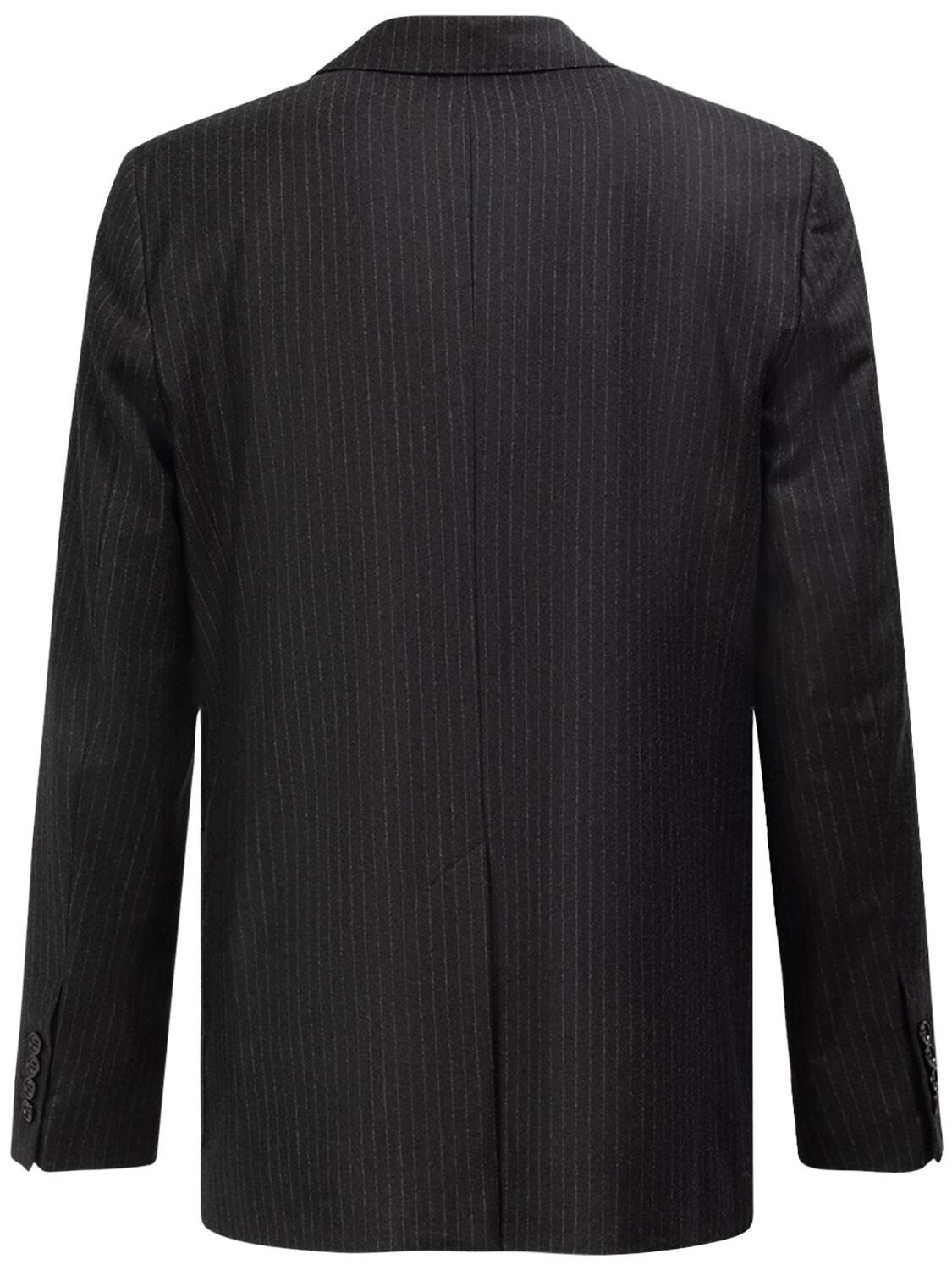 Shop Ami Alexandre Mattiussi Pinstriped Single Breast Jacket In Grey