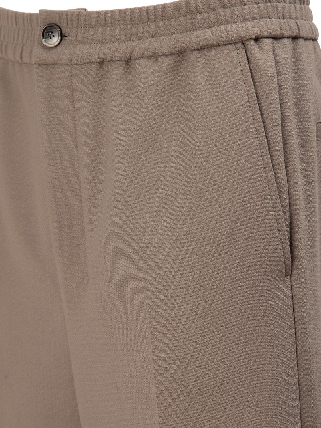 Shop Ami Alexandre Mattiussi Wool Blend Straight Pants In Taupe