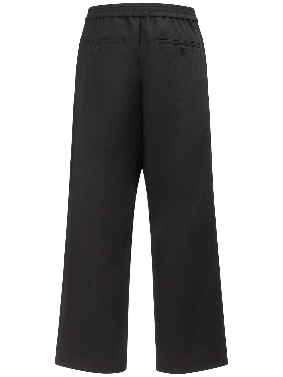 Shop Ami Alexandre Mattiussi Wool Blend Straight Pants In Black