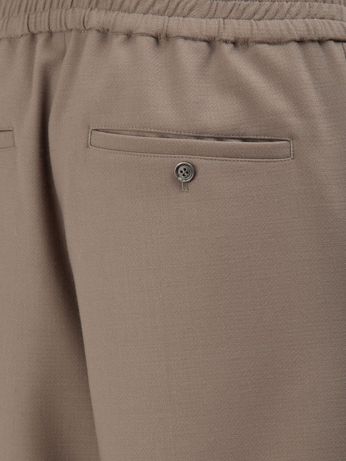 Shop Ami Alexandre Mattiussi Wool Blend Straight Pants In Taupe
