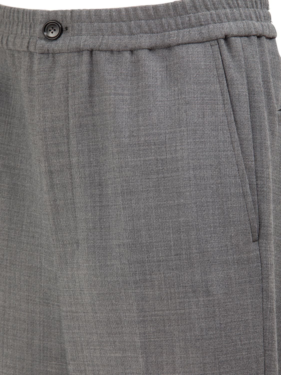 Shop Ami Alexandre Mattiussi Wool Blend Straight Pants In Grey