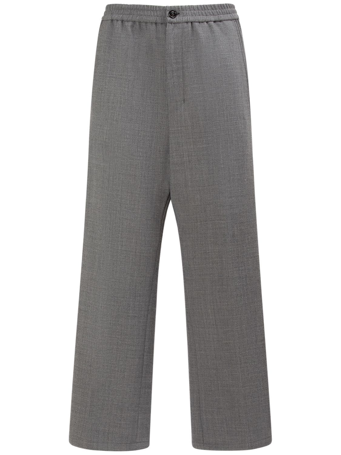 Ami Alexandre Mattiussi Wool Blend Straight Pants In Grey