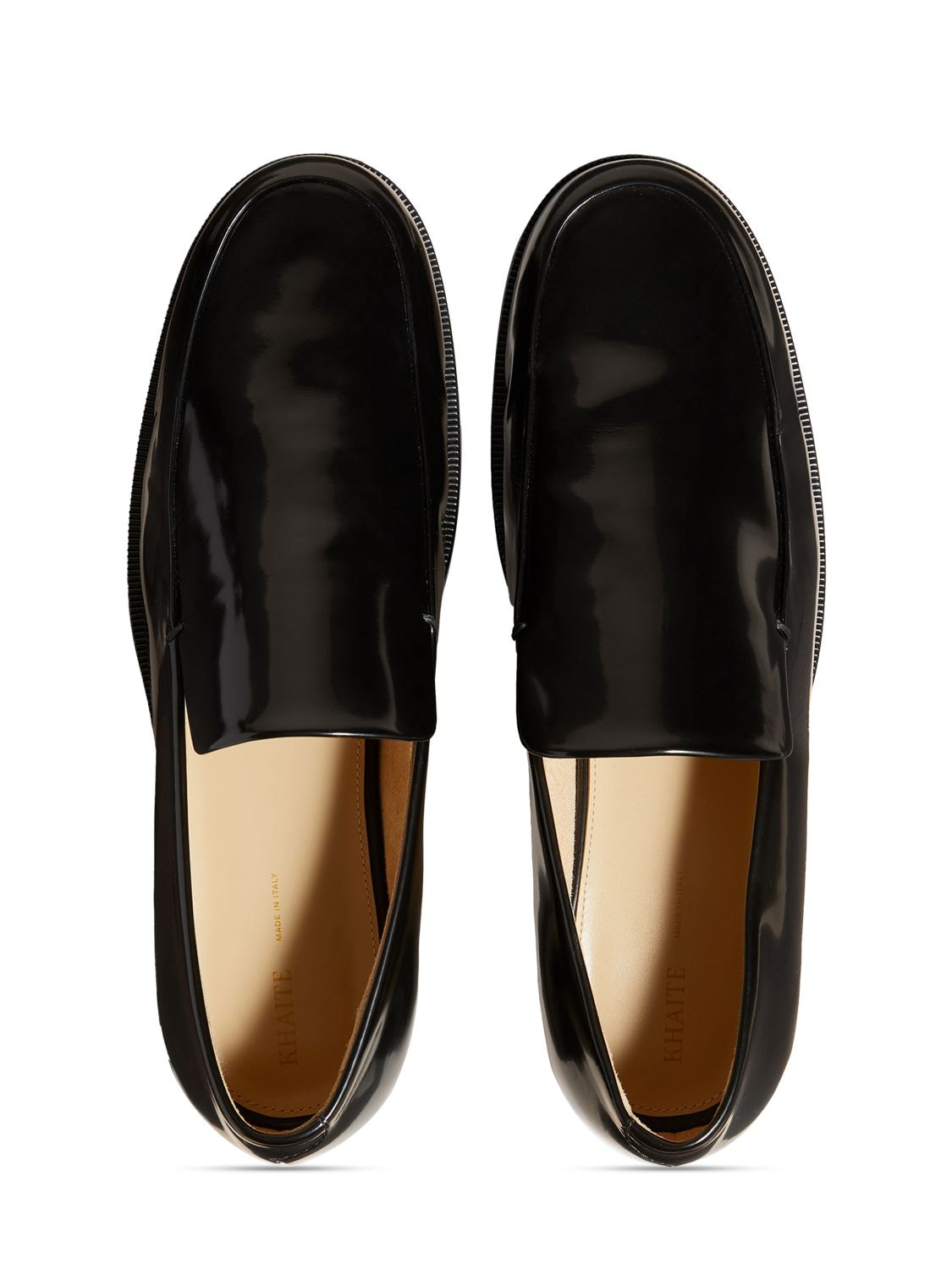 Shop Khaite 20mm Alessio Leather Loafers In Black