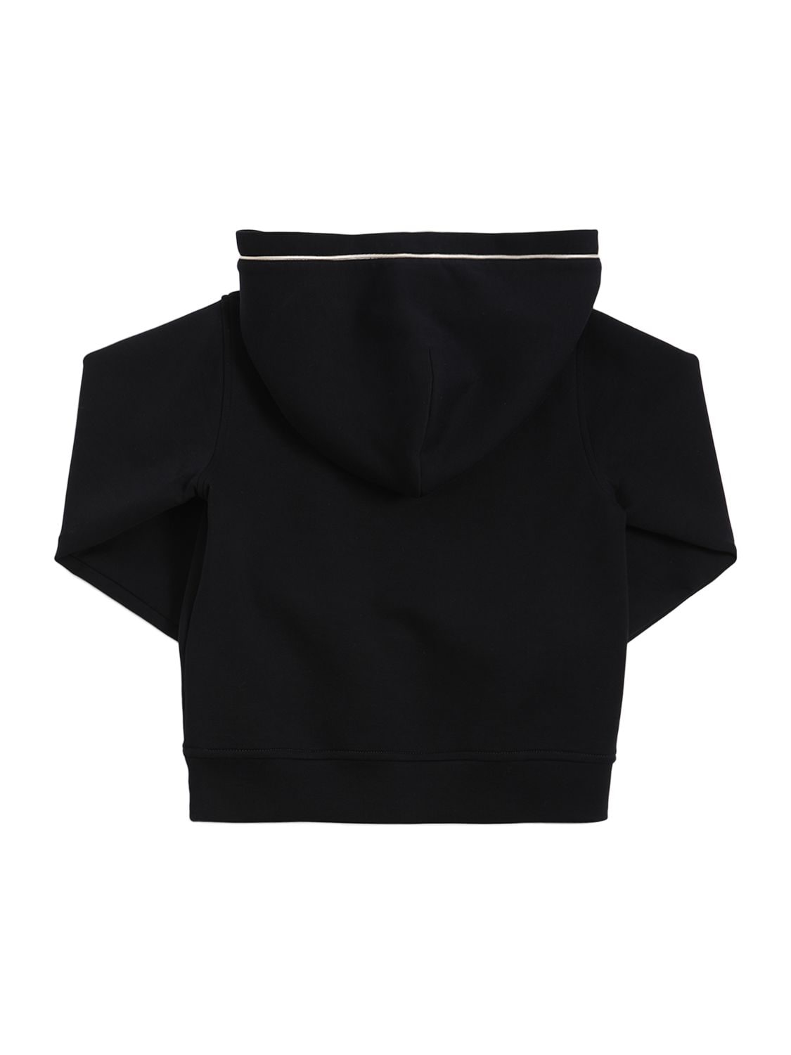 Shop Emporio Armani Double Cotton Jersey Hoodie W/logo In Navy