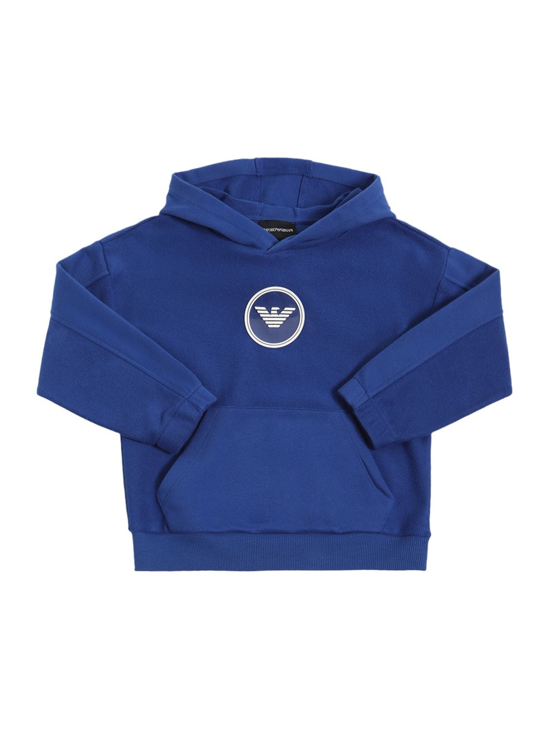 Emporio Armani Kids' Cotton Terry Sweatshirt W/logo In Royal Blue