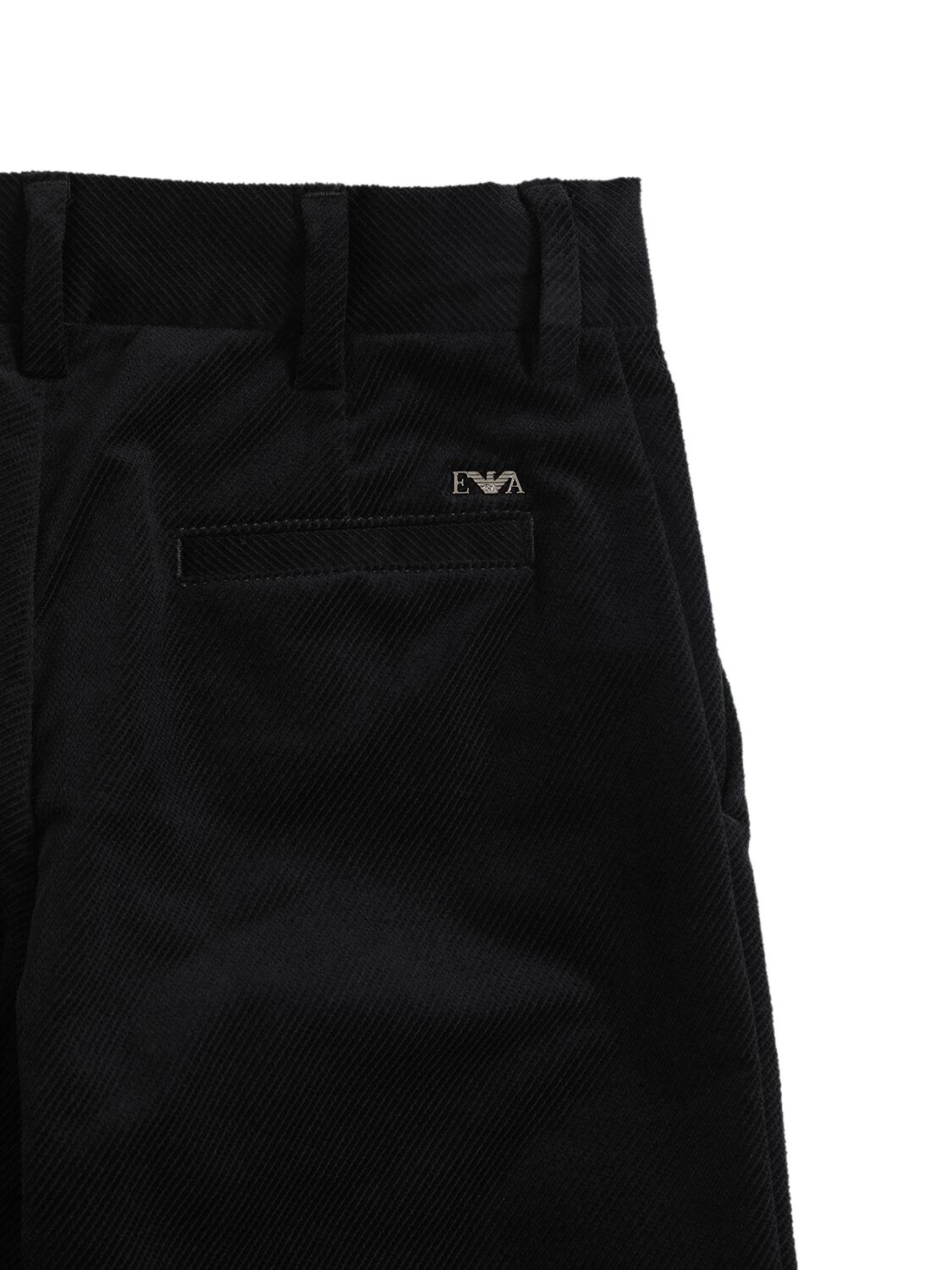 Shop Emporio Armani Cotton Velvet Cargo Pants In Navy