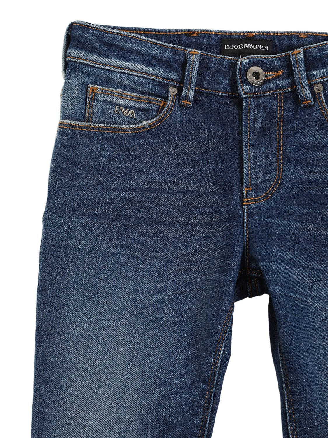 Shop Emporio Armani Stretch Cotton Denim Jeans