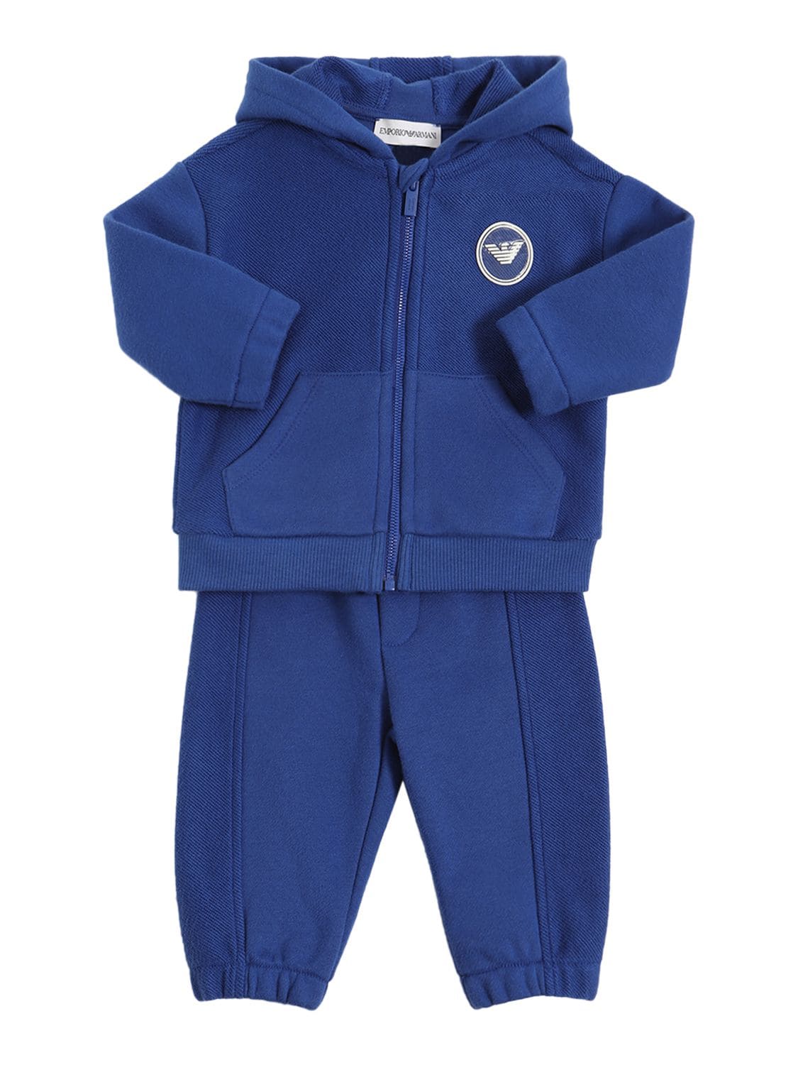 Emporio Armani Kids' Cotton Terry Hoodie & Sweatpants In Royal Blue