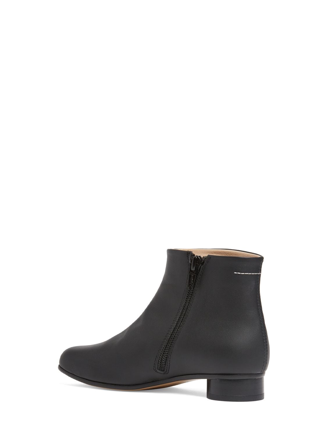 Shop Mm6 Maison Margiela Tabi Leather Ankle Boots In Black