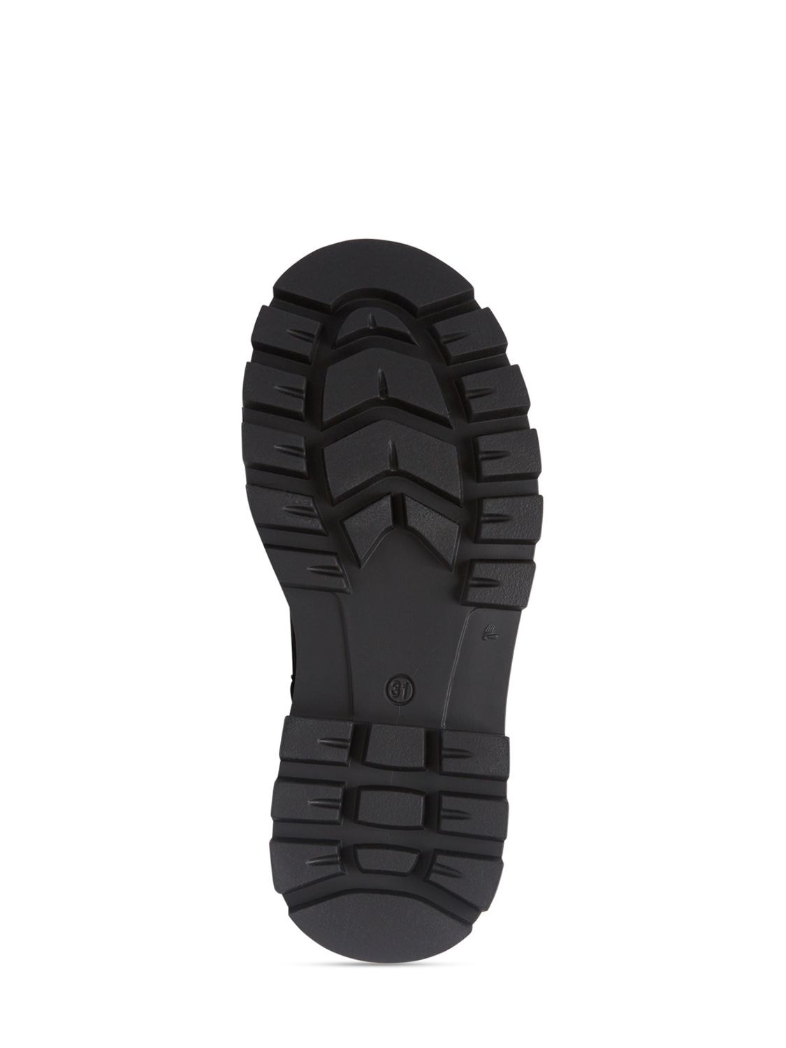 Shop Mm6 Maison Margiela Leather Combat Boots W/logo In Black