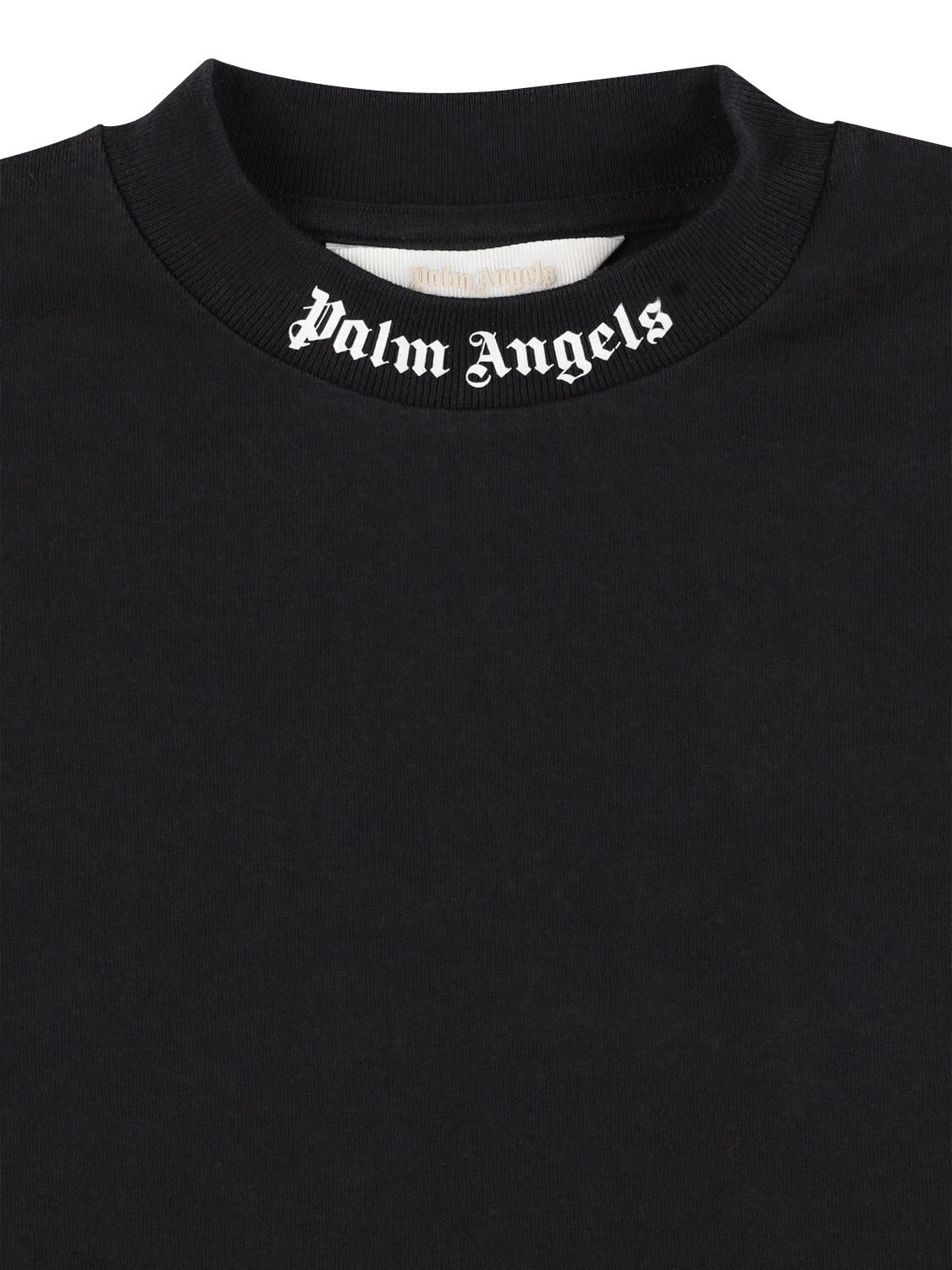 Shop Palm Angels Classic Logo Cotton Jersey T-shirt In Black,white