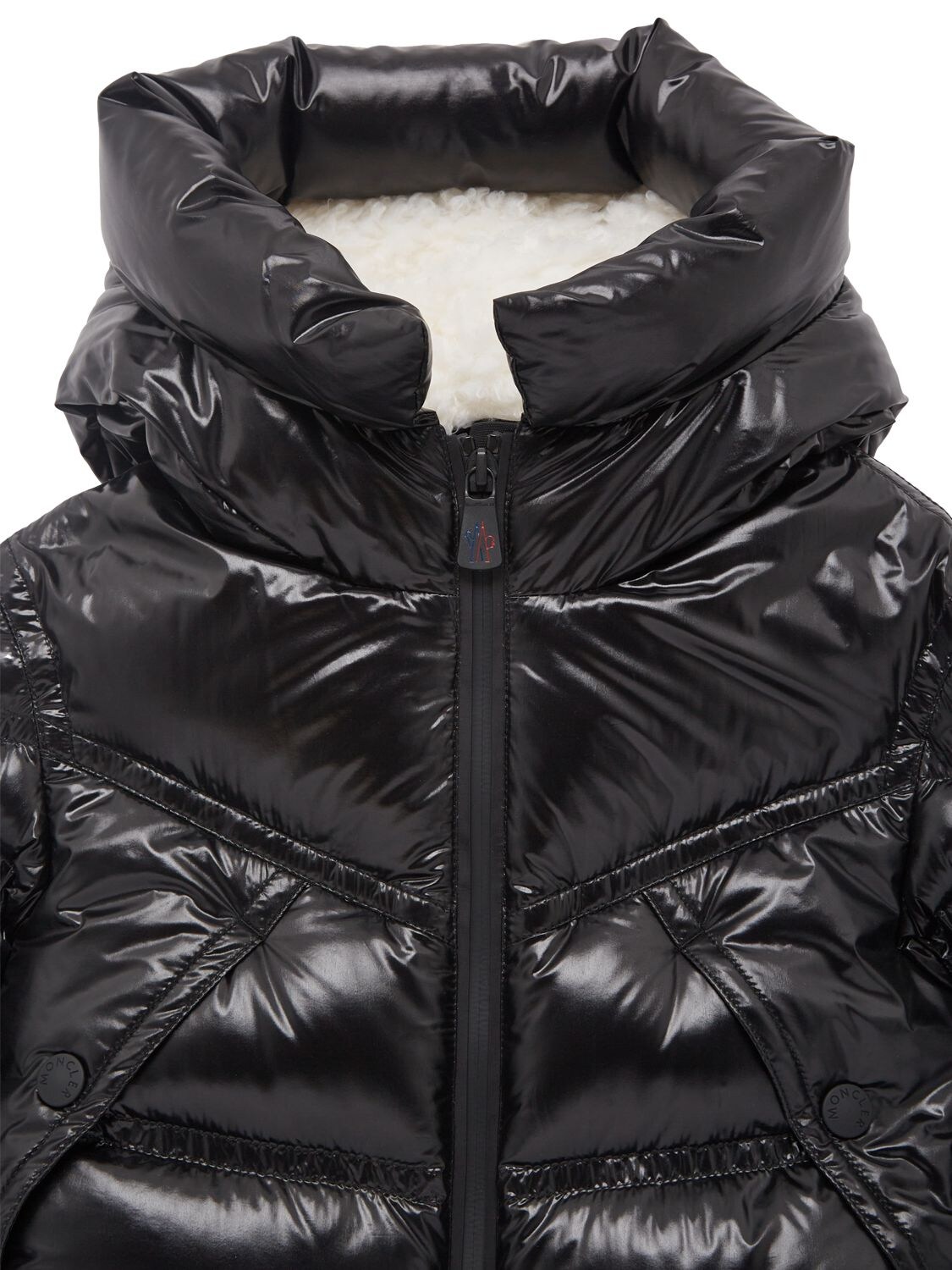 Shop Moncler Vernayaz Nylon Laqué Ski Down Jacket In Black