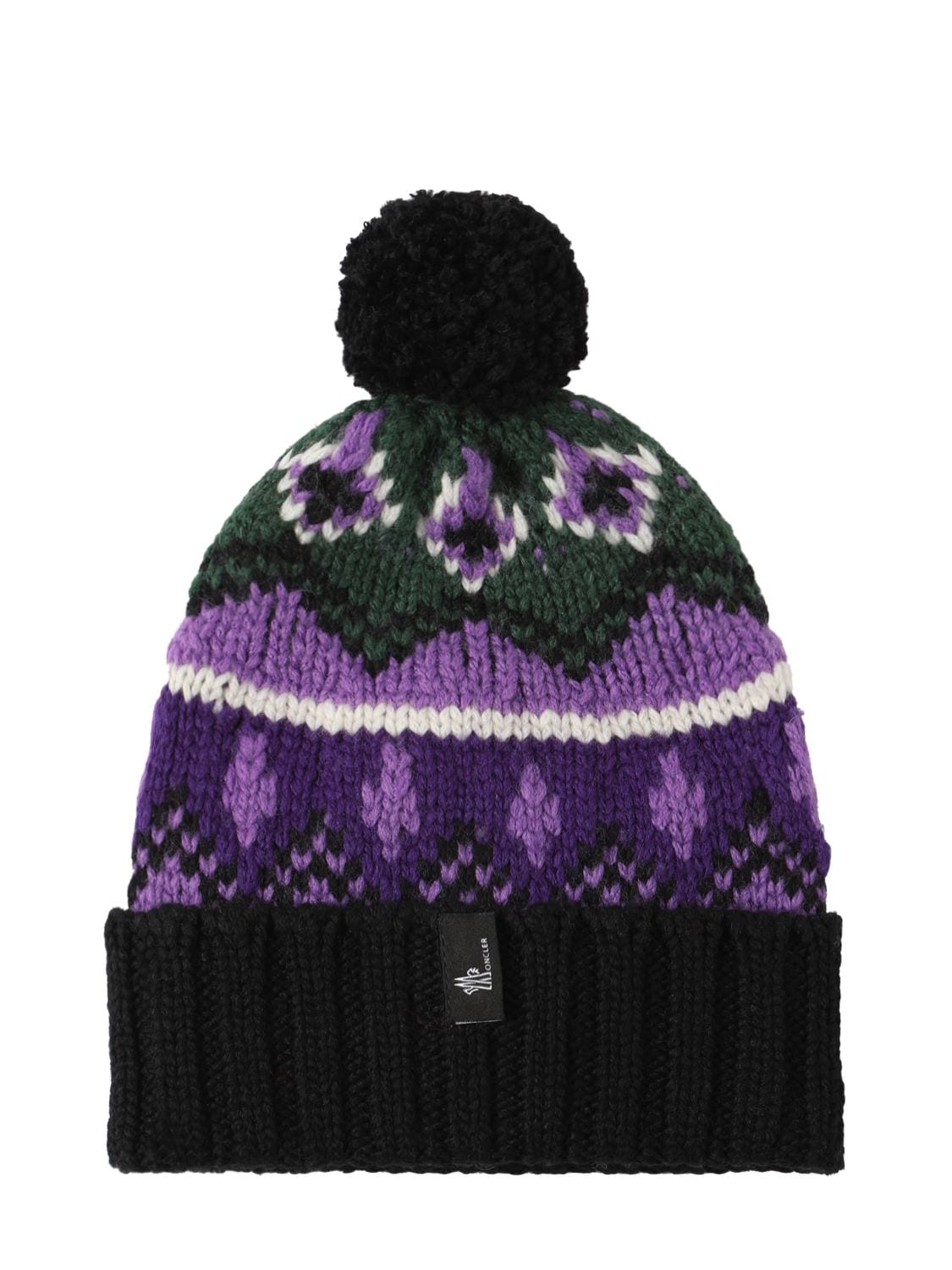 Shop Moncler Wool Blend Tricot Beanie In Purple