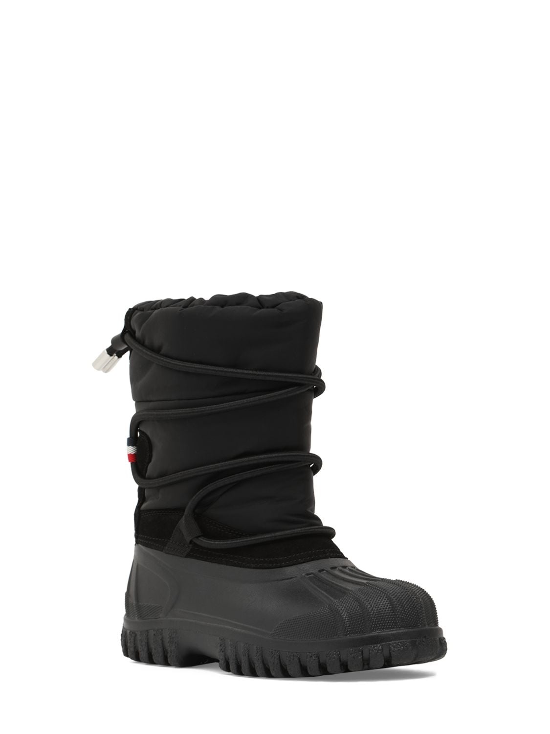 Shop Moncler Chris Tech & Leather Snow Boots In Black