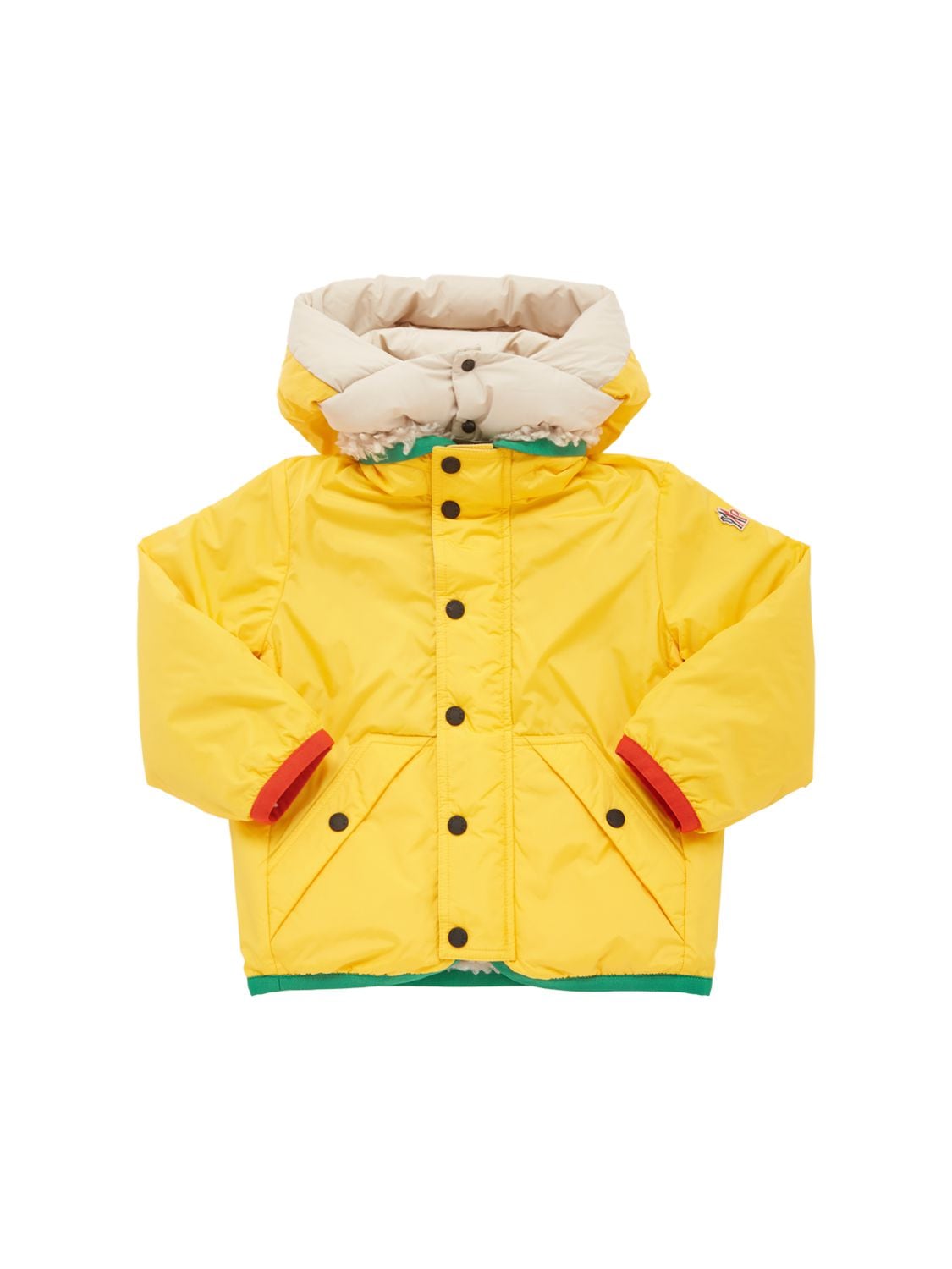 Shop Moncler Reversible Teddy Fleece Down Jacket In Light Beige