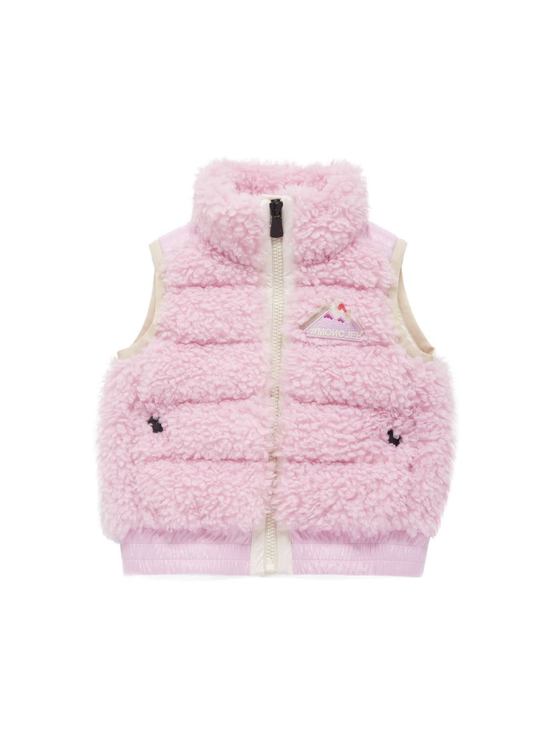 Moncler Grenoble Kids' Teddy Fleece Down Vest In 라이트 핑크