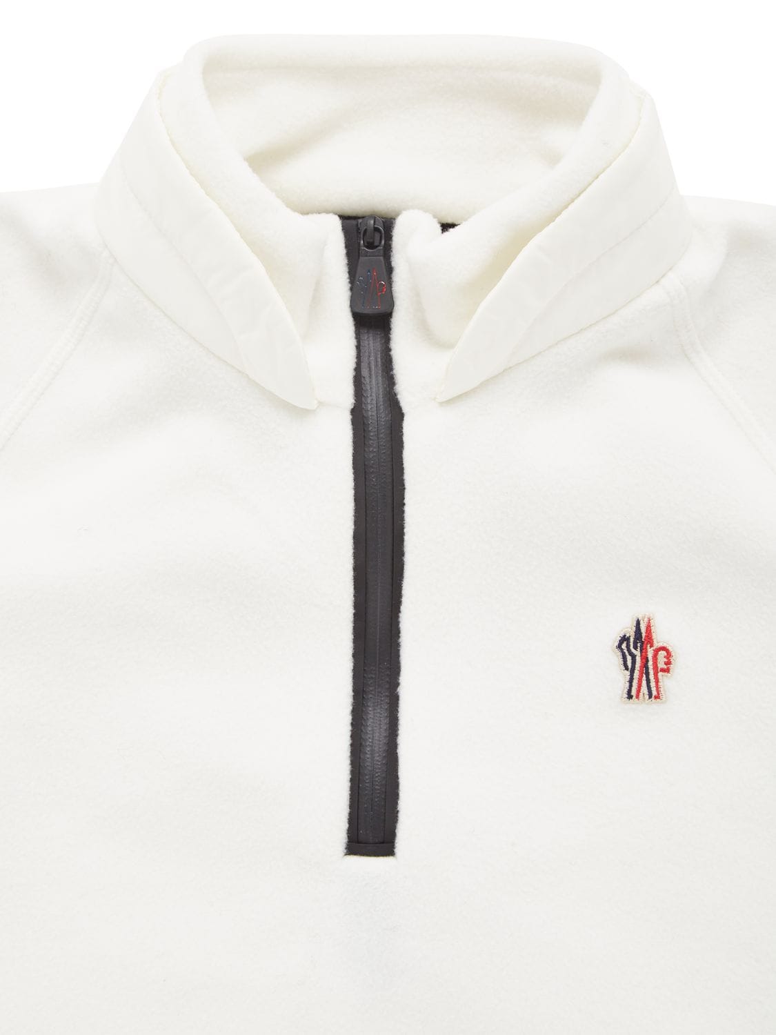 Shop Moncler Fleece Zip-up Sweatshirt In 화이트