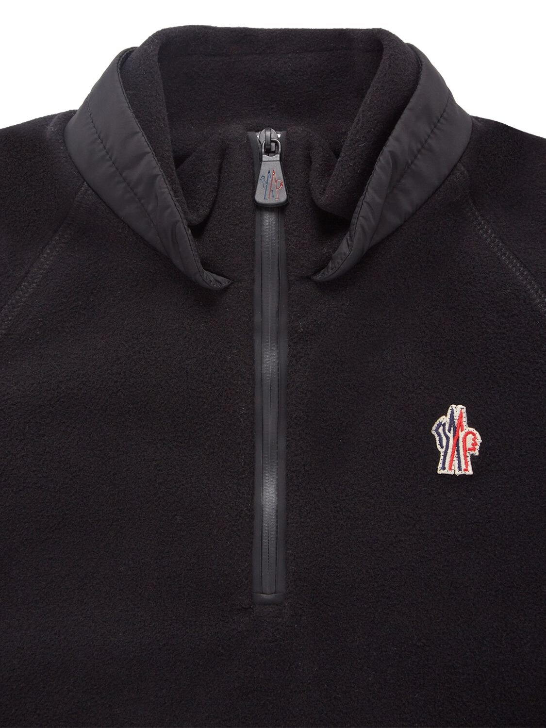 Shop Moncler Fleece Zip-up Sweatshirt In Black