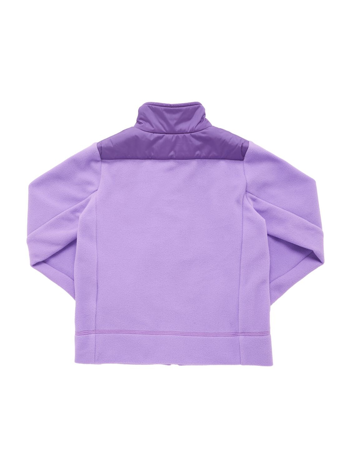 Shop Moncler Stretch Polar Fleece Zip-up Sweatshirt In Purple