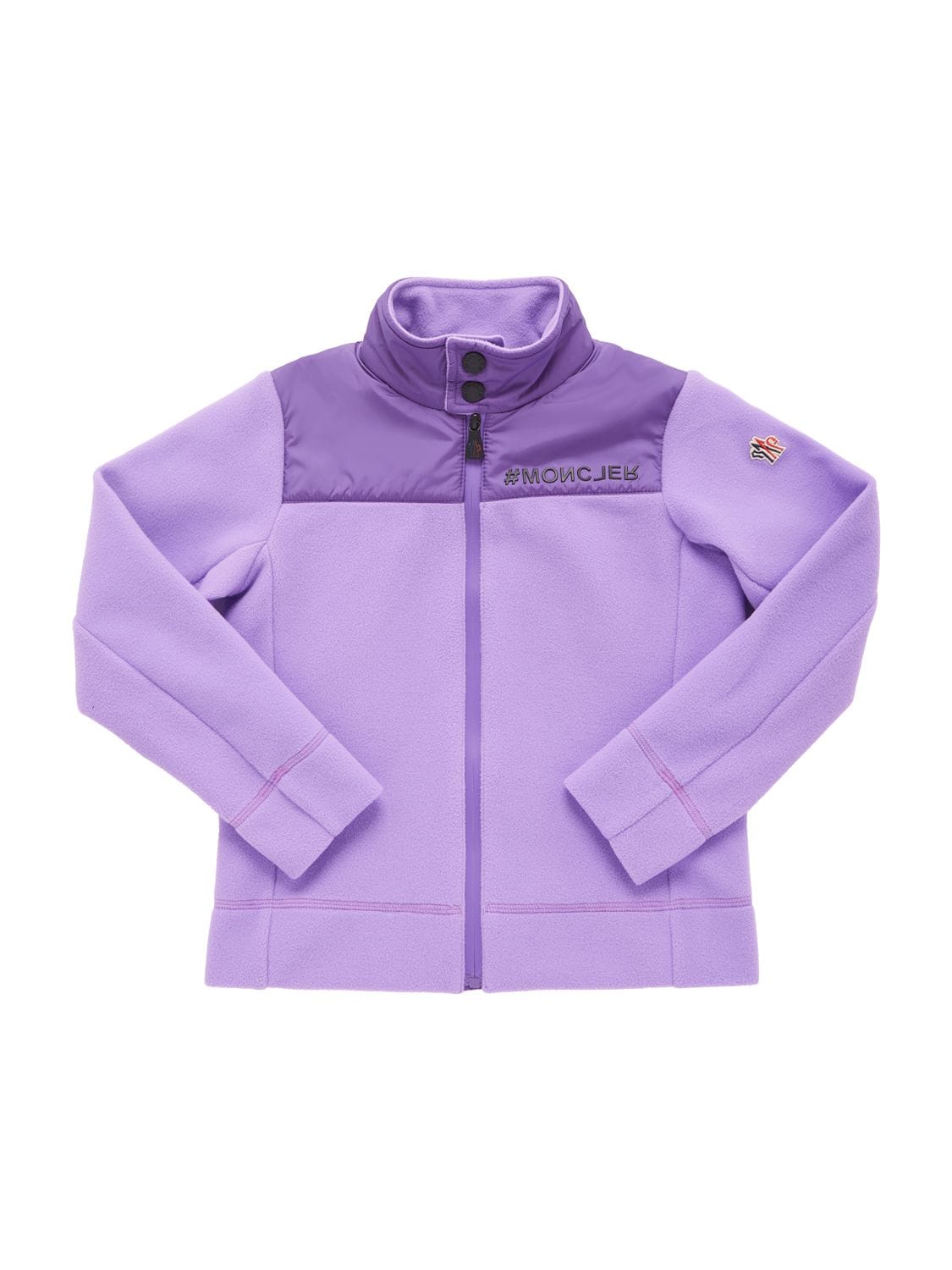 Moncler Grenoble Kids' Stretch Polar Fleece Zip-up Sweatshirt In Purple