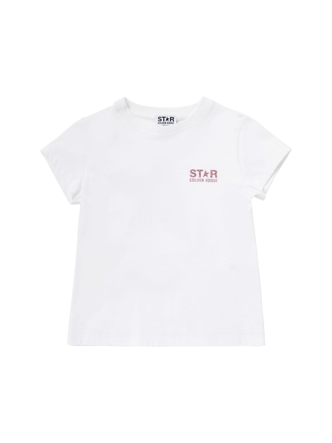 Shop Golden Goose Big Star Cotton Jersey T-shirt In White,pink