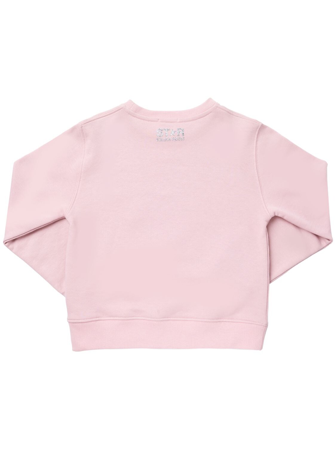 Shop Golden Goose Logo Print Cotton Jersey Sweatshirt In Pink