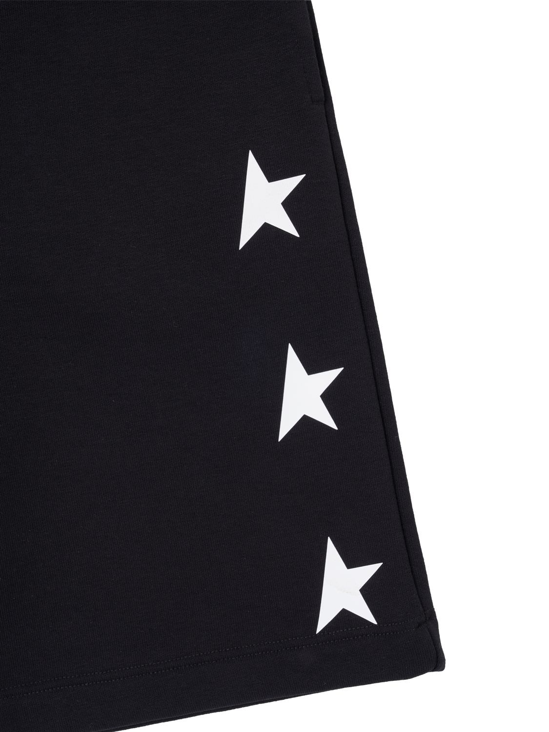 Shop Golden Goose Star Print Cotton Blend Sweat Shorts In Black,white