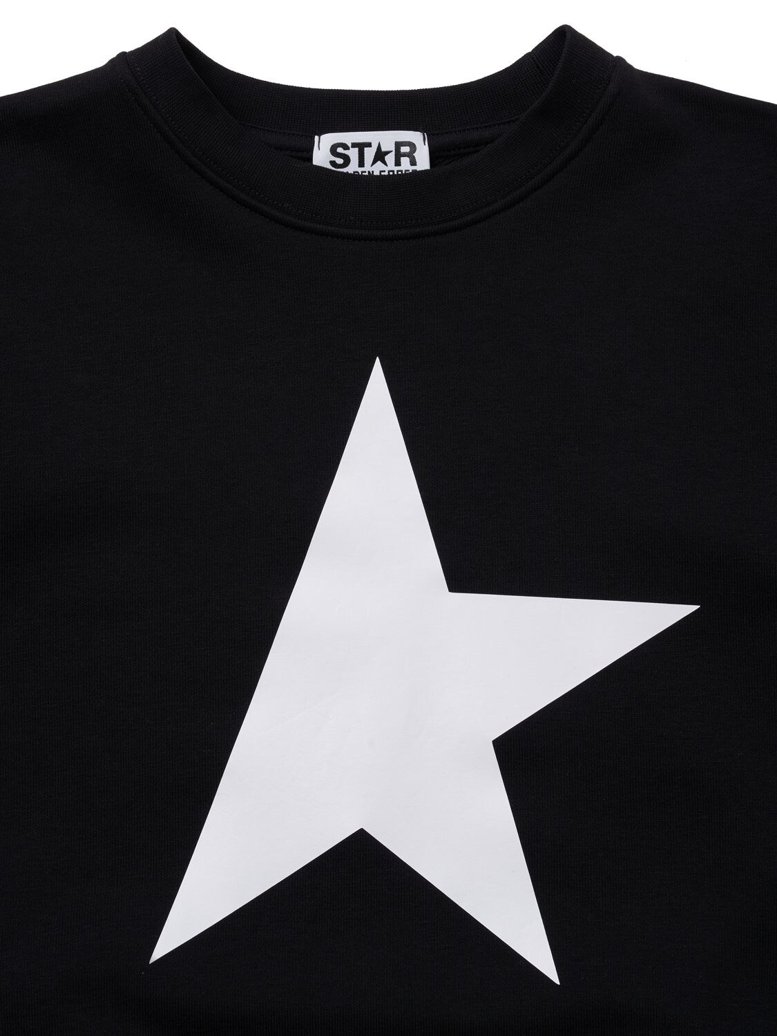 Shop Golden Goose Star Print Cotton Blend Sweatshirt In Black