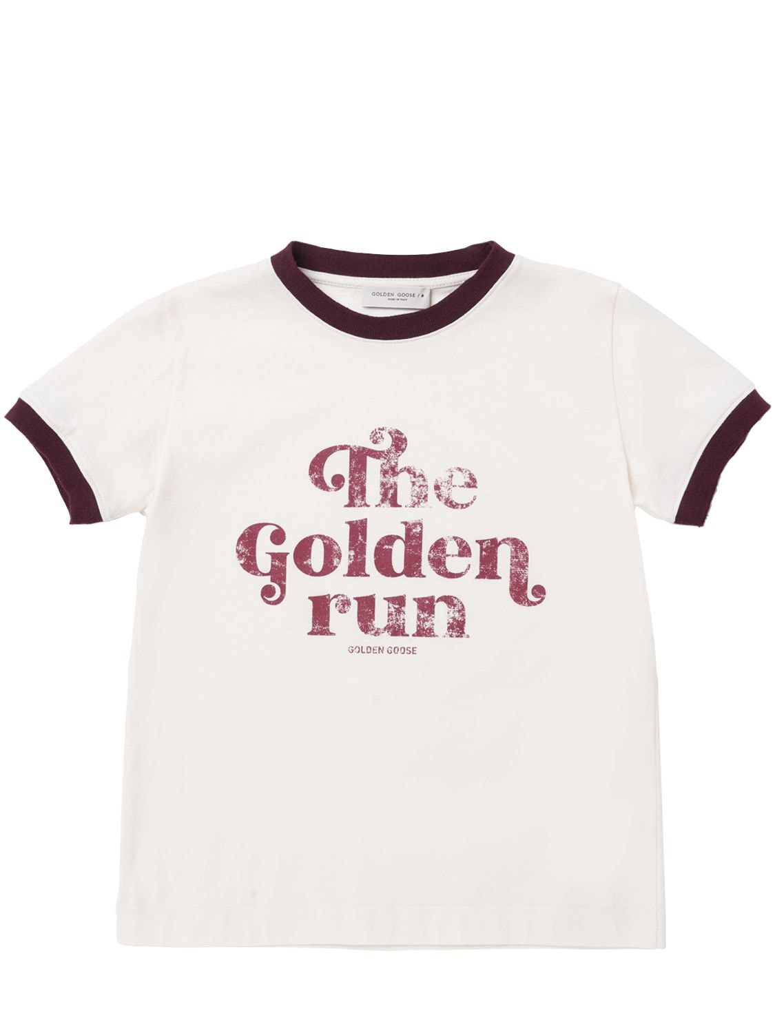 Golden Goose Kids' Printed Cotton Jersey T-shirt In Beige