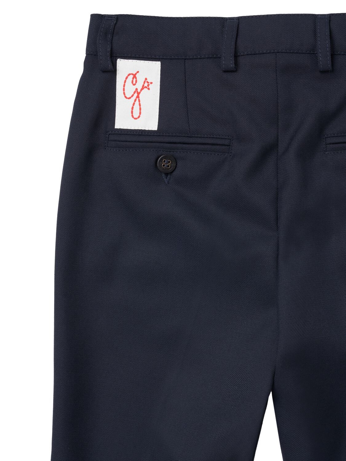 Shop Golden Goose Stretch Wool Twill Chino Pants In Navy