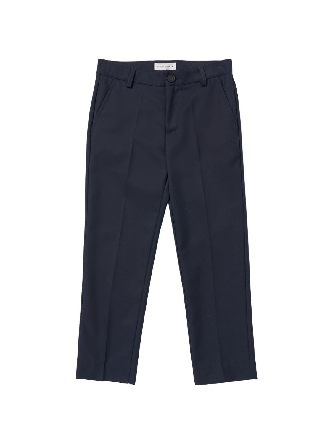 Shop Golden Goose Stretch Wool Twill Chino Pants In Navy