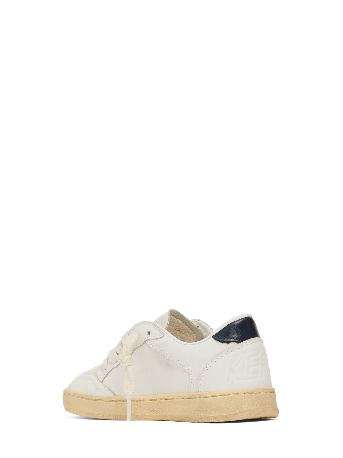 Shop Golden Goose Ballstar Leather Lace-up Sneakers In White