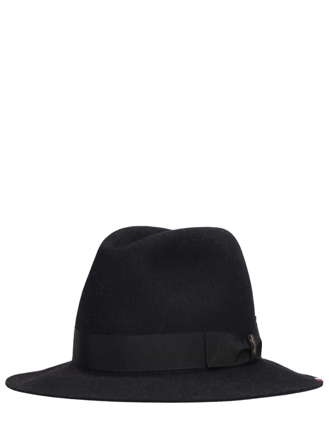 Shop Borsalino 6cm U.s.a. Flag Q.s. Felt Hat In Black