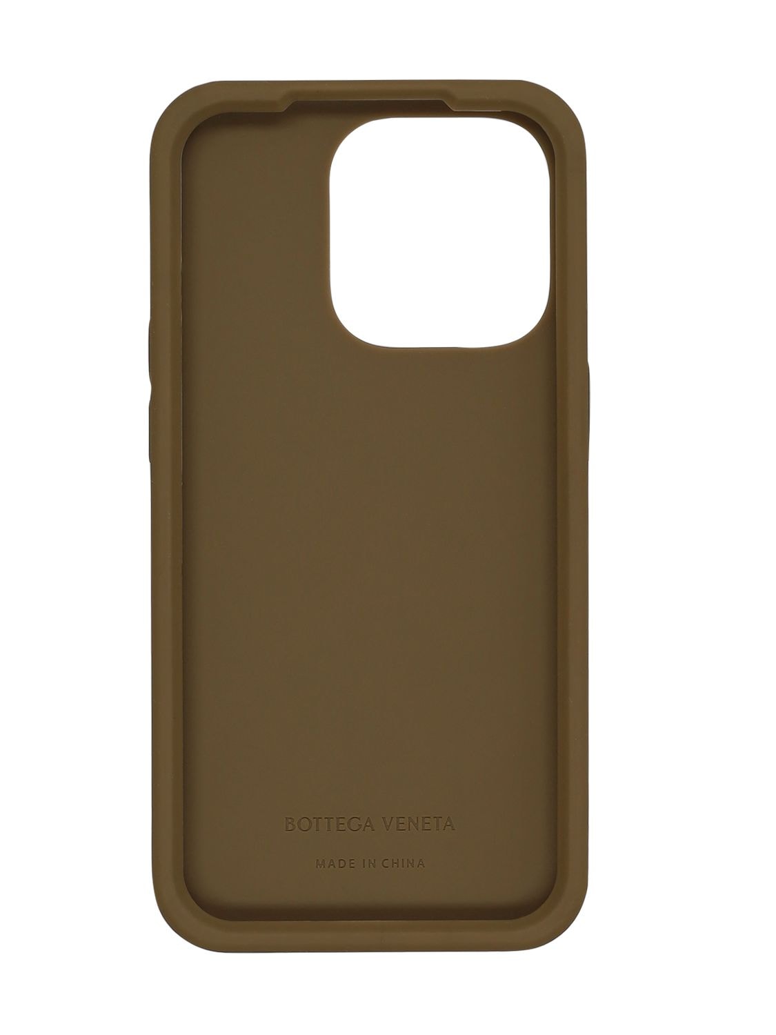 Shop Bottega Veneta Intreccio Silicone Iphone 14 Pro Case In Mud