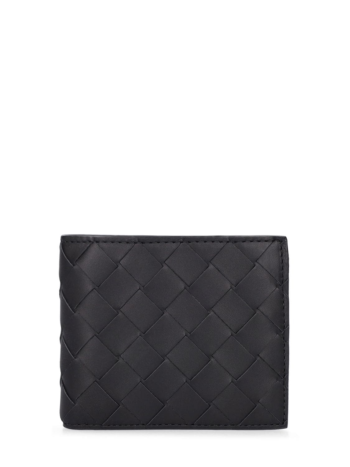 Shop Bottega Veneta Intrecciato Leather Wallet W/coin Purse In Black