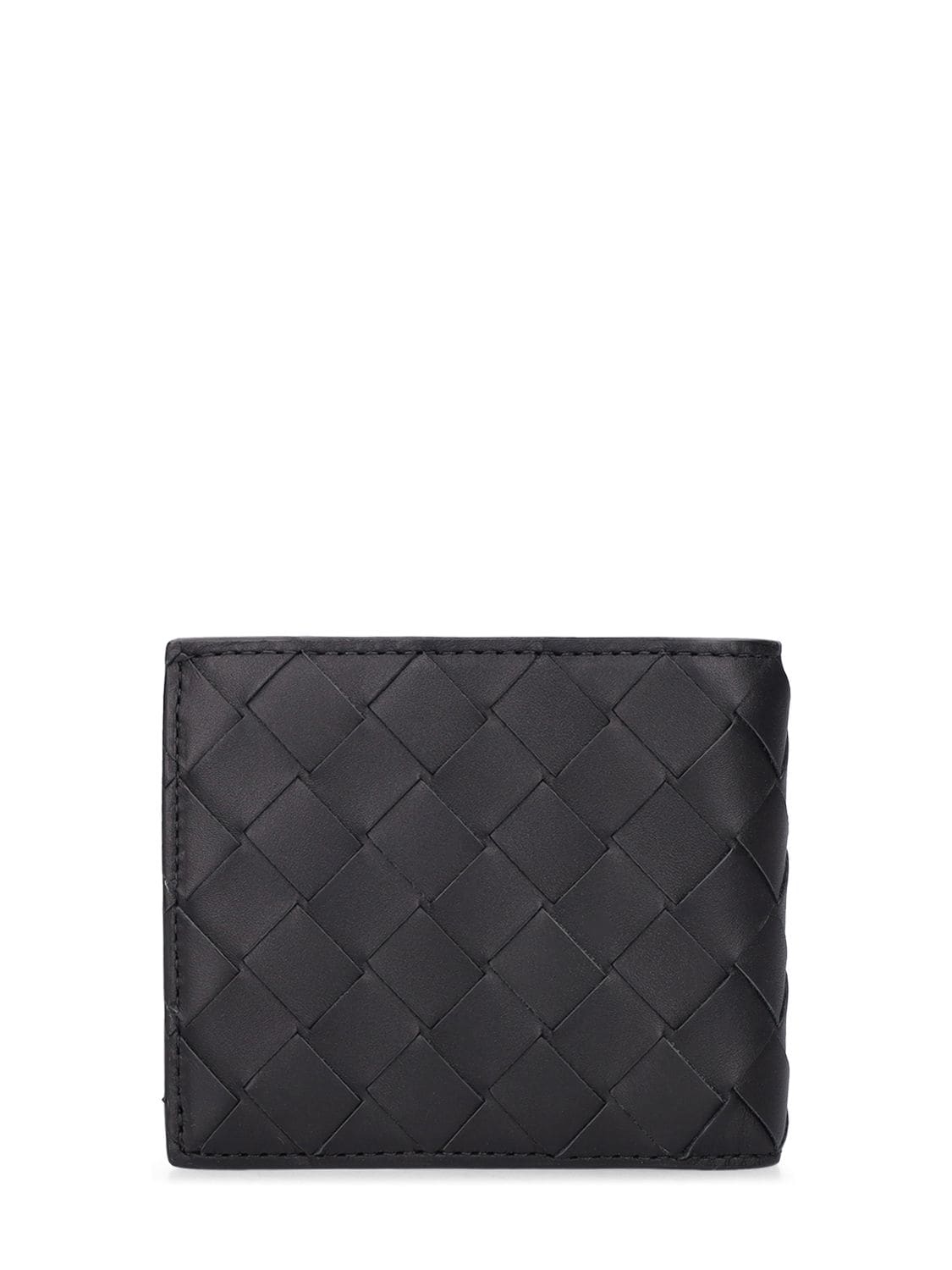 Shop Bottega Veneta Intrecciato Leather Wallet W/coin Purse In Black