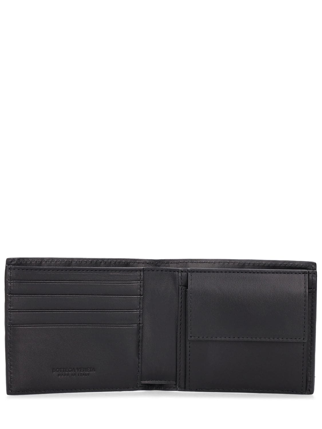 Shop Bottega Veneta Intrecciato Leather Wallet W/coin Purse In Black