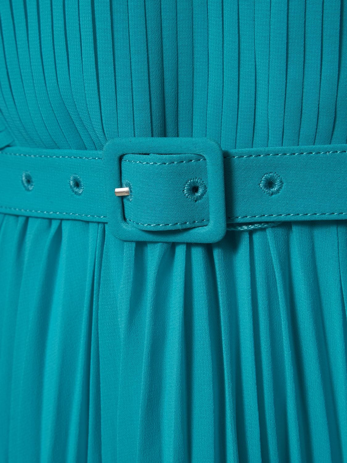 Shop Self-portrait Pleated Chiffon Midi Dress W/lace In Blue
