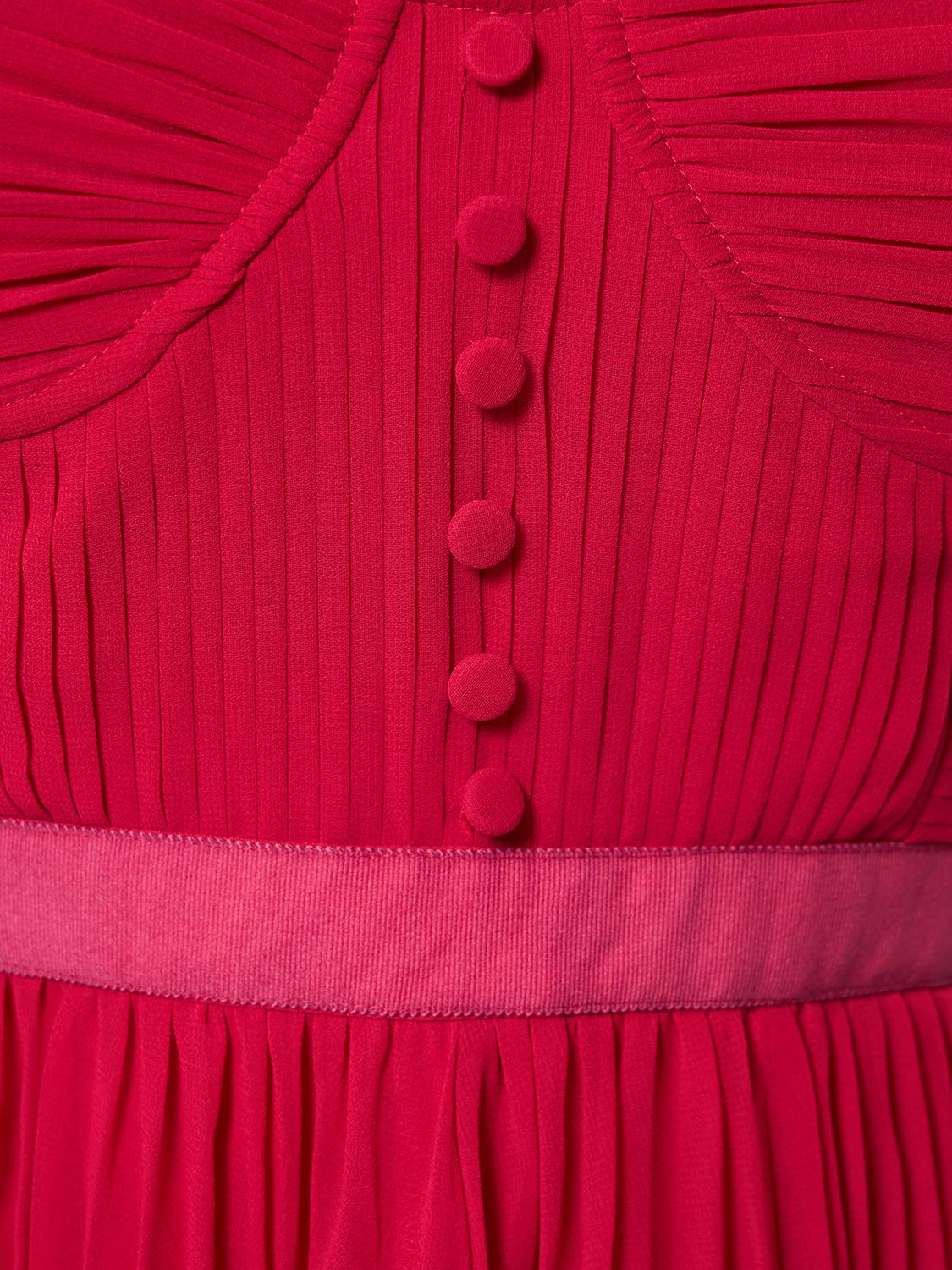 Shop Self-portrait Chiffon Mini Dress In Red