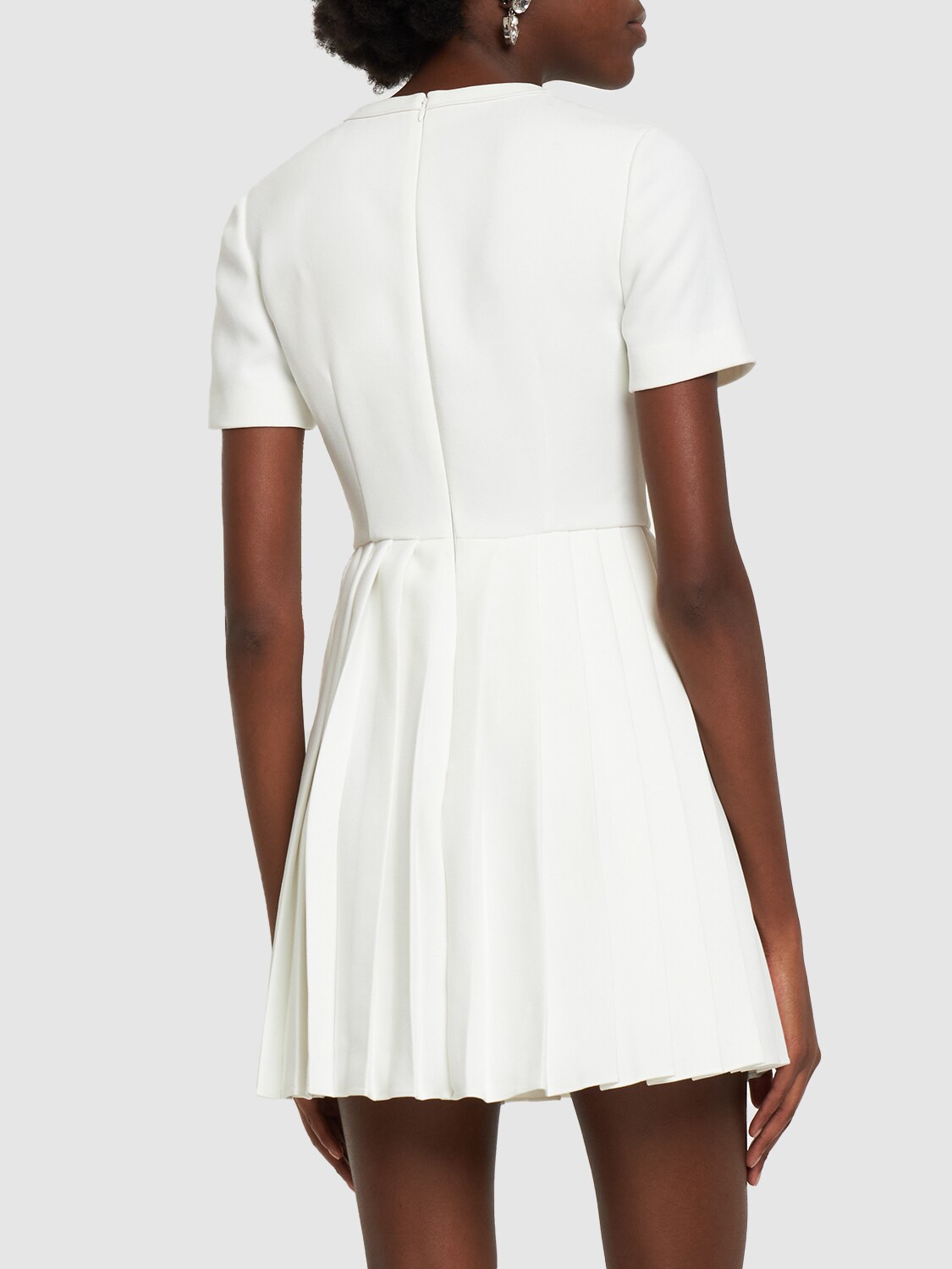 Self-portrait Embellished Mini Dress W/lace Bib In White