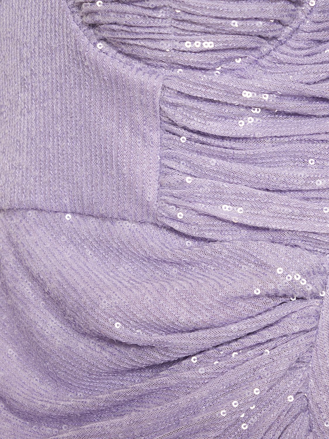 Shop Self-portrait Sequined Off-shoulder Midi Dress In Purple