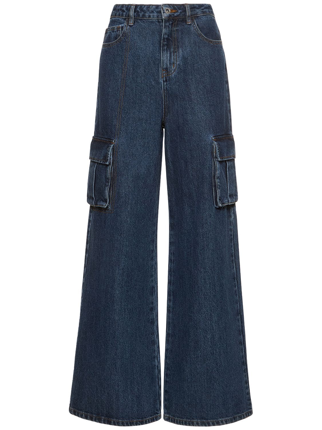 Cotton Denim Cargo Jeans