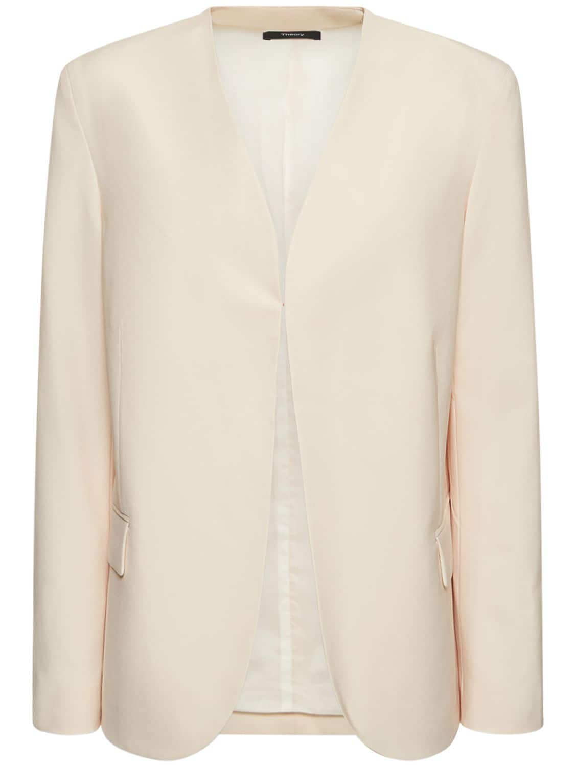 Theory Traceable Stretch Wool Blazer In White