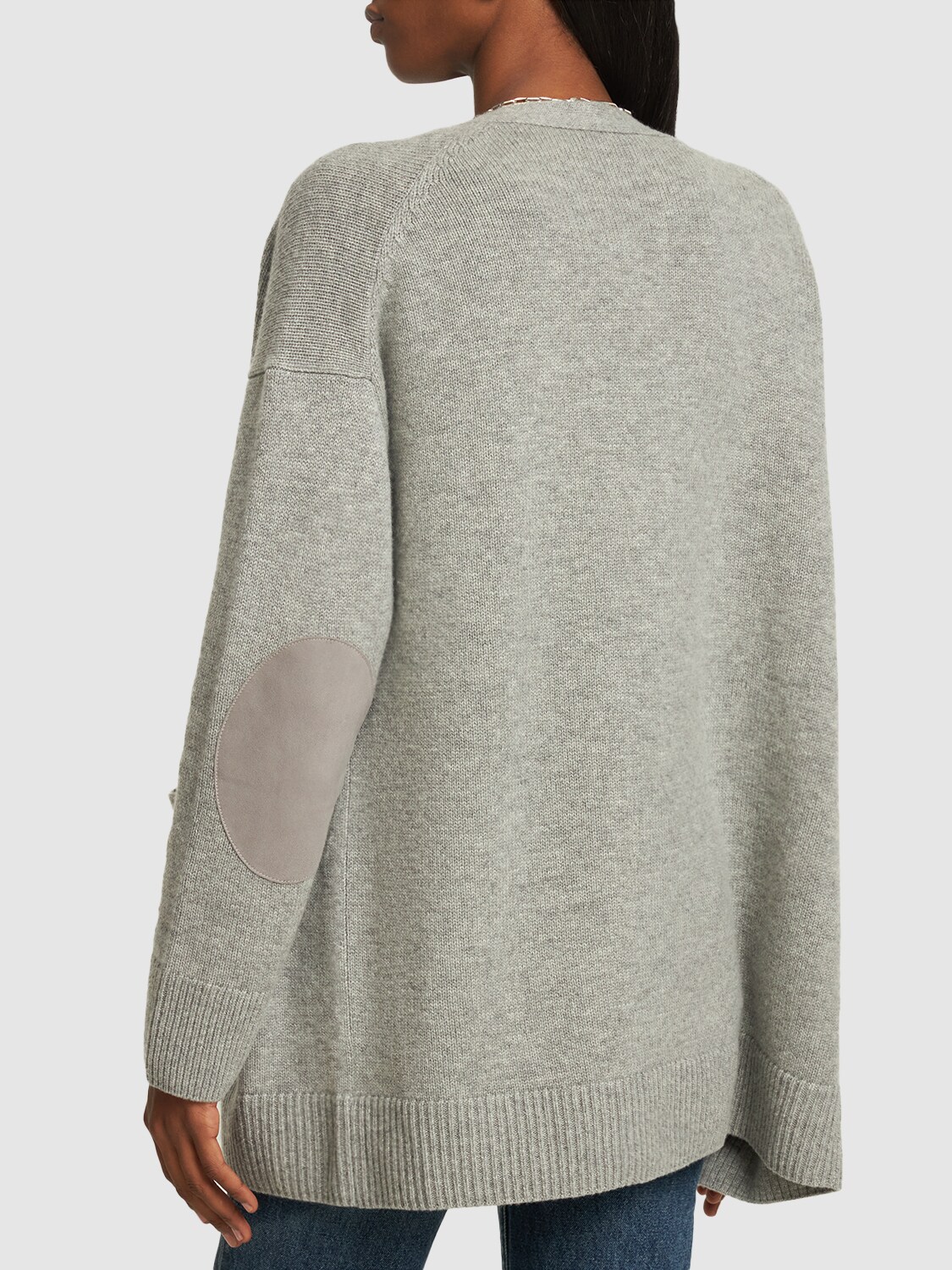 Shop Theory Boxy Wool & Cashmere Cardigan In Grey